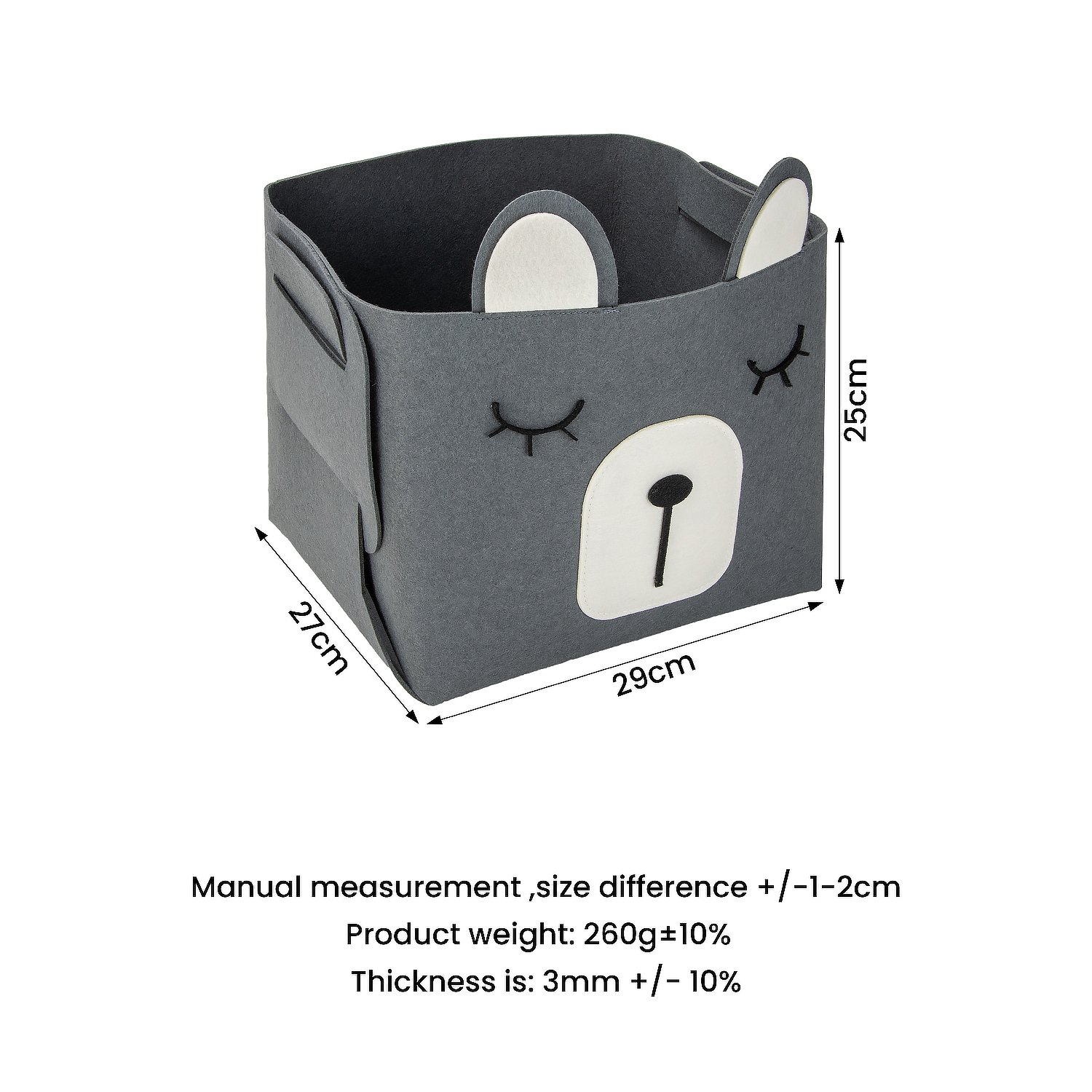 Folding colorful animal felt dirty desk storage basket box for children's toys books