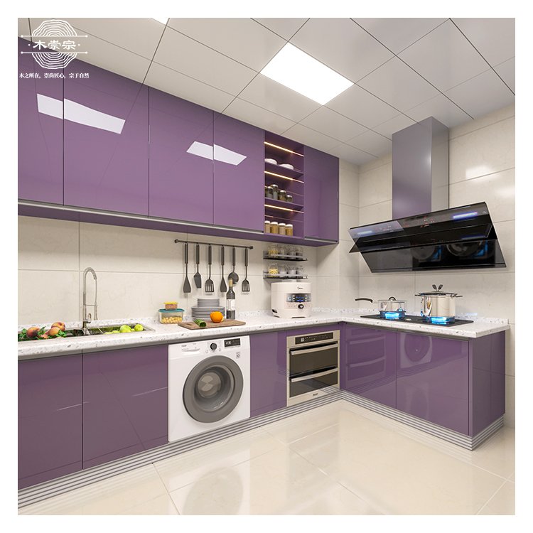 green kitchen cabinets lacquer surface treatment kitchen modular storage kitchen particle board cabinet custom cupboard rta