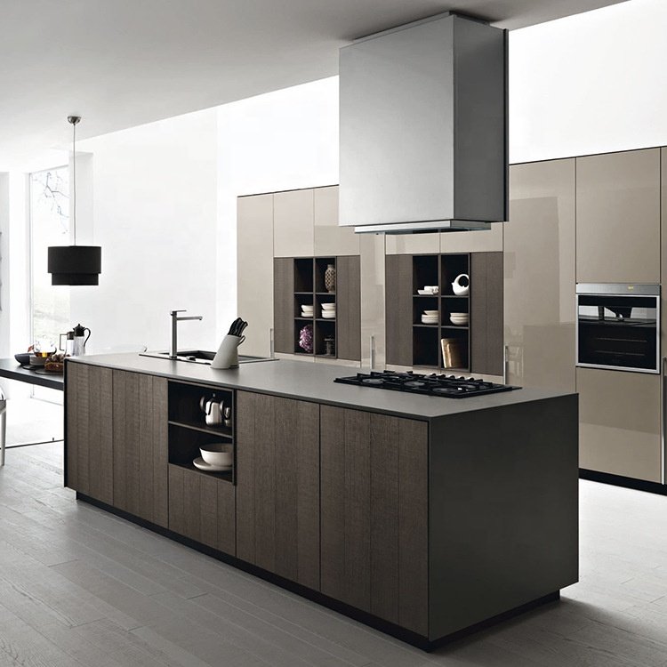 Foshan Factory Hot Sale Luxury Kitchen Cabinet Plywood Material Flat Pack Kitchen Cupboard