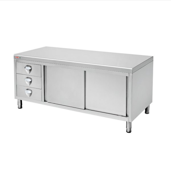 Factory Commercial dish storage cabinet kitchen equipment stainless steel prep table restaurant work table cabinet food counter