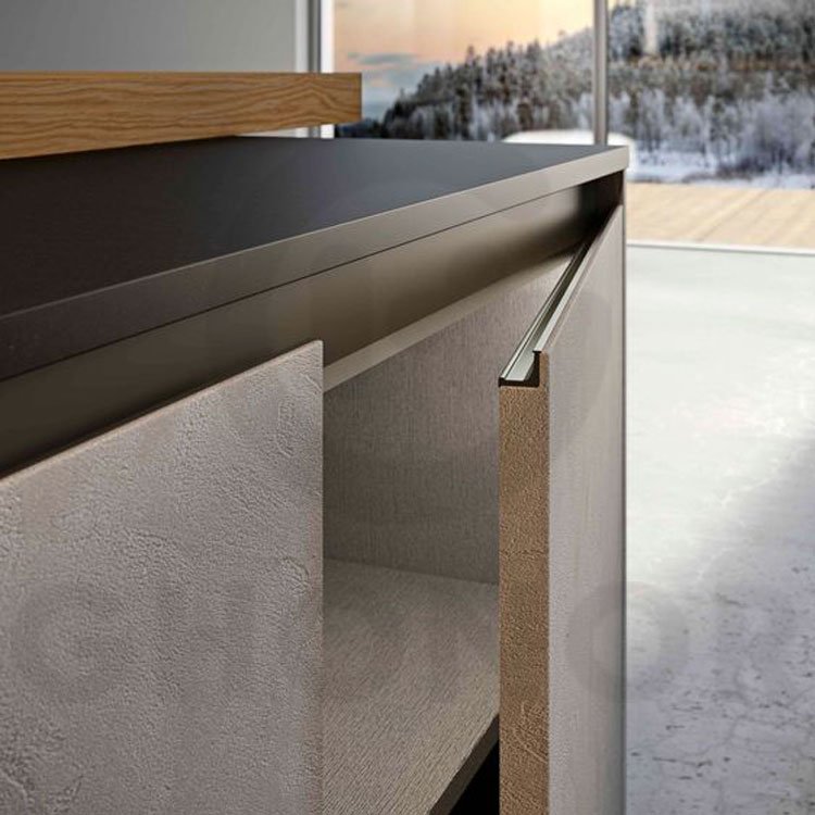 Aluminium Extrusion Conceal G Profile Handle Profile Drawer Matte Black Bronze Anodized Factory Price for Metal Kitchen Cabinet