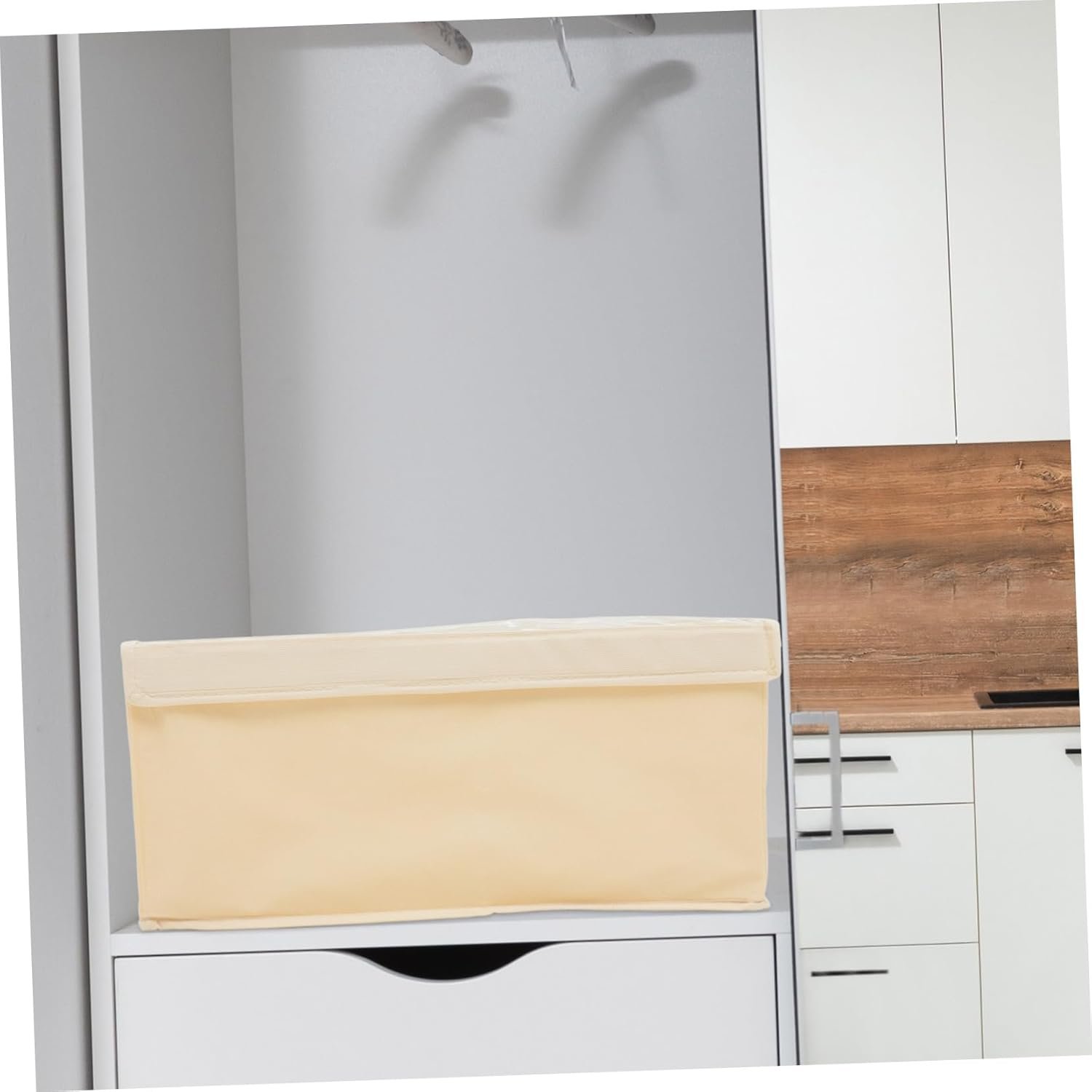Foldable PVC Waterproof Lid Wardrobe Storage Box Clothes Organizer Bins with Dustproof Finishing Foldable Closet Drawer Basket