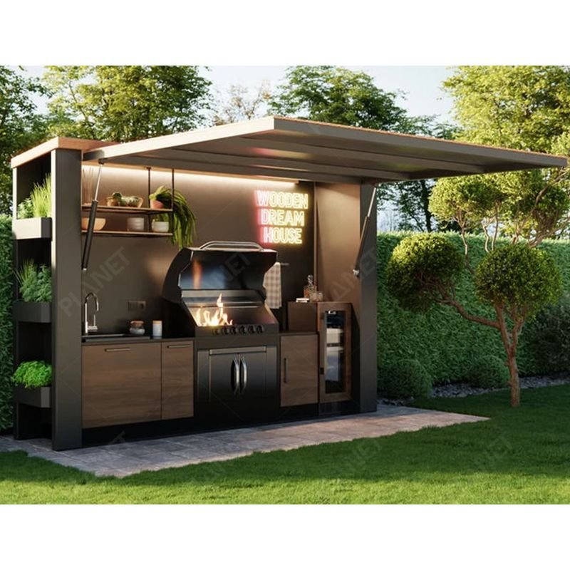 Luxury patio Ghana stainless steel outdoor kitchen ideas 304 steel outdoor kitchen island
