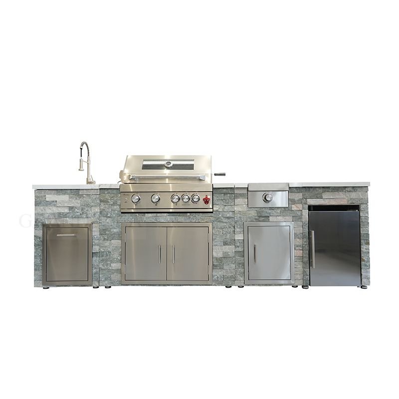 BBQ Built In Outdoor Kitchen Island Outdoor Kitchen Cabinet Grill Stone With Cover
