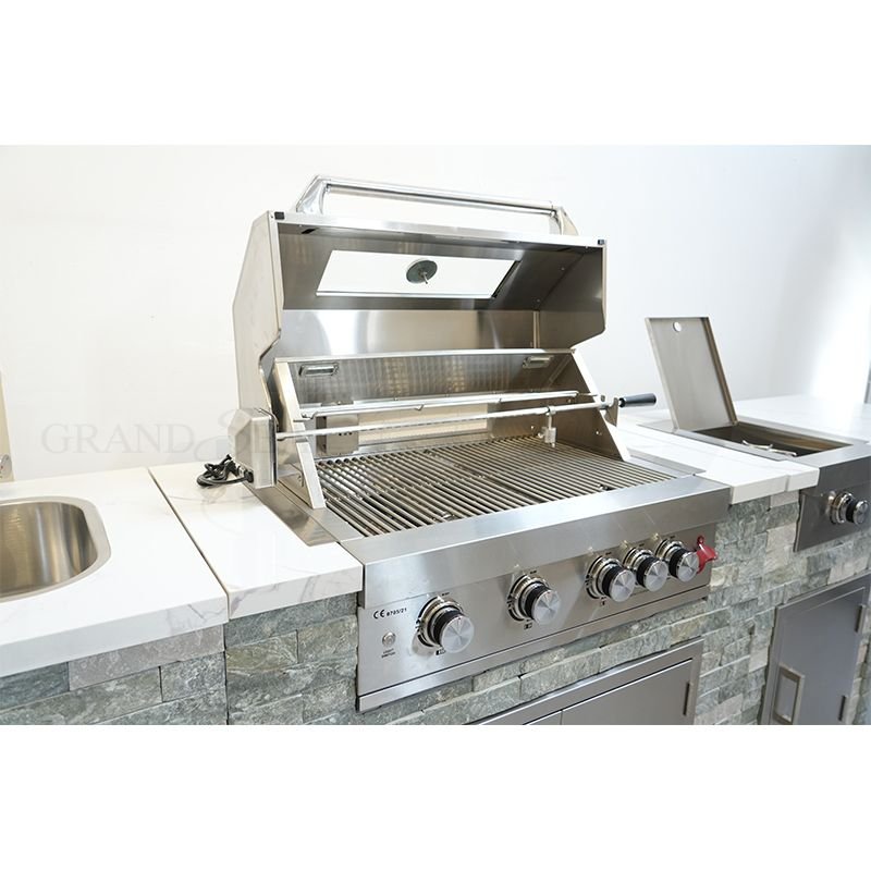 BBQ Built In Outdoor Kitchen Island Outdoor Kitchen Cabinet Grill Stone With Cover
