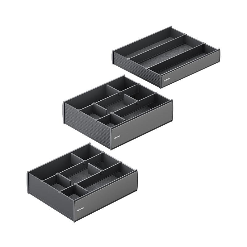 Seasoning Pull Out Basket Kitchen Cabinet Basket Premium Grey Color Seasoning bottles 3-drawers combination pullout drawers