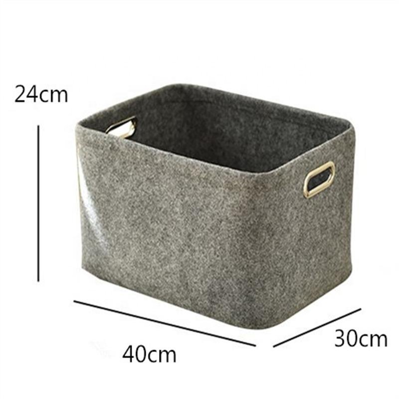 Felt folding drawer organizer for home Foldable washable laundry hamper bucket Collapsible home toy storage basket with handles
