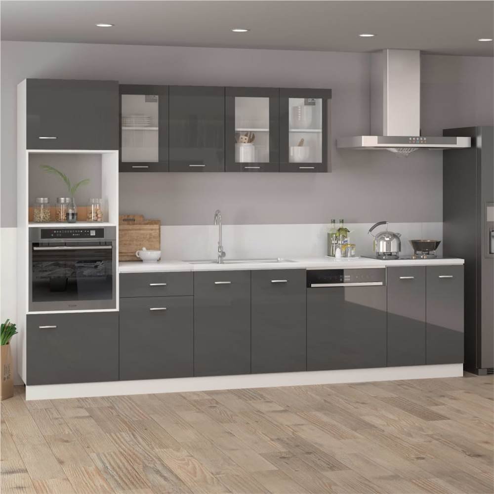 Modern custom make high gloss lacquer kitchen cabinet grey 2pac kitchen cabinets