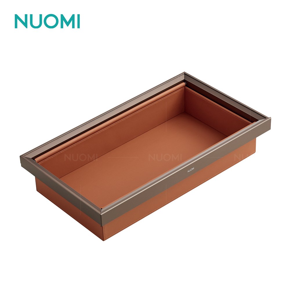 NUOMI Home Furniture Accessories Pull Out Clothes Organizer Drawer Wardrobe Leather Basket