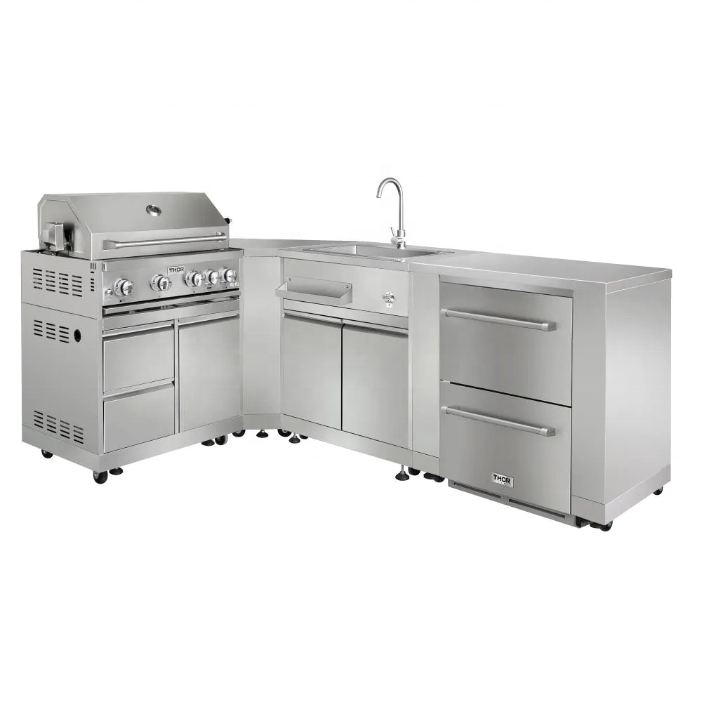 Kitchen Cabinet Stainless Steel Outdoor Garden Kitchen Set Kitchen BBQ Cabinets