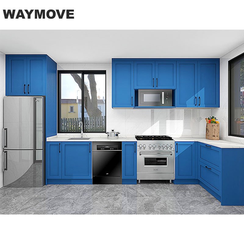 WAYMOVE High End Matt Complete Luxury Kitchen Unit Industrial Import Hotel Free Design Modern Kitchen Cabinet