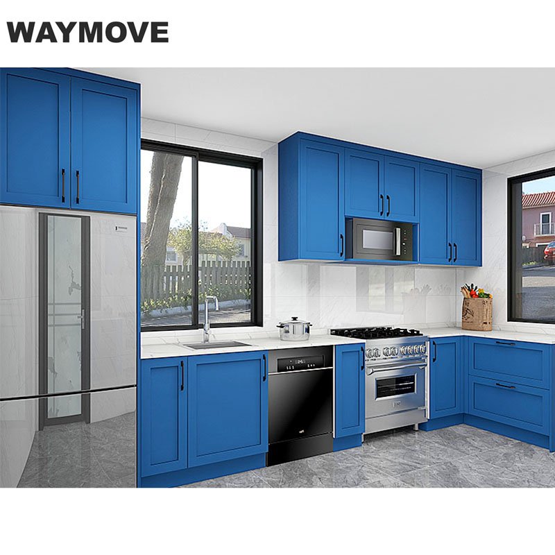 WAYMOVE High End Matt Complete Luxury Kitchen Unit Industrial Import Hotel Free Design Modern Kitchen Cabinet