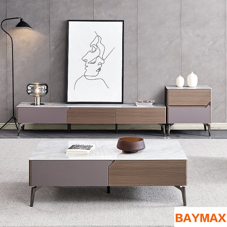 Living room furniture tv stands cabinet with coffee table with storage drawers
