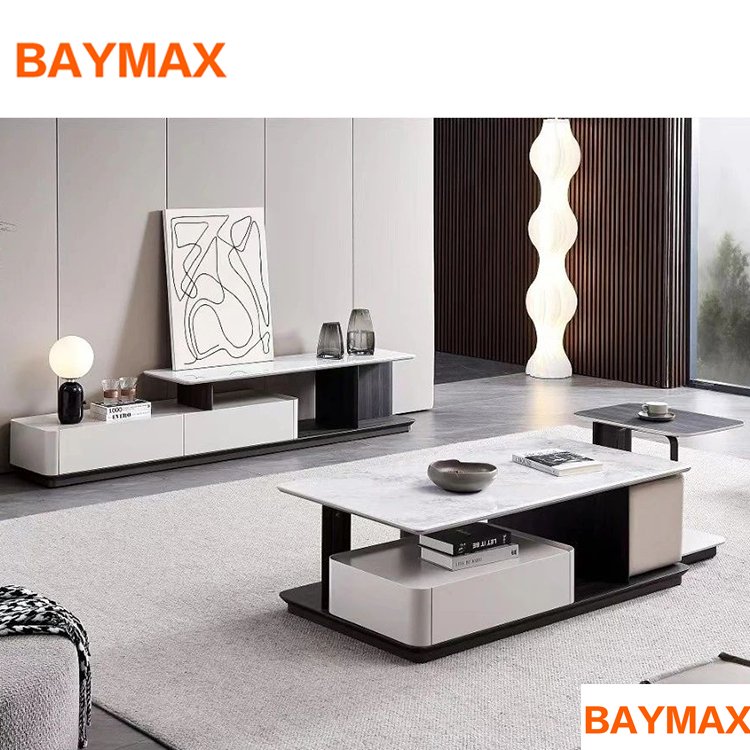 Living room furniture tv stands cabinet with coffee table with storage drawers
