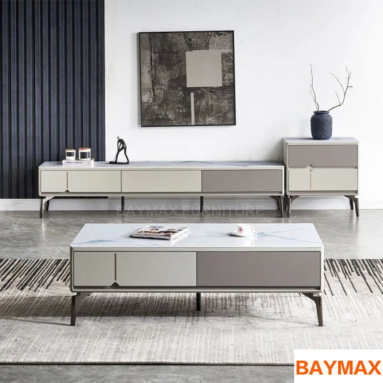 Living room furniture tv stands cabinet with coffee table with storage drawers