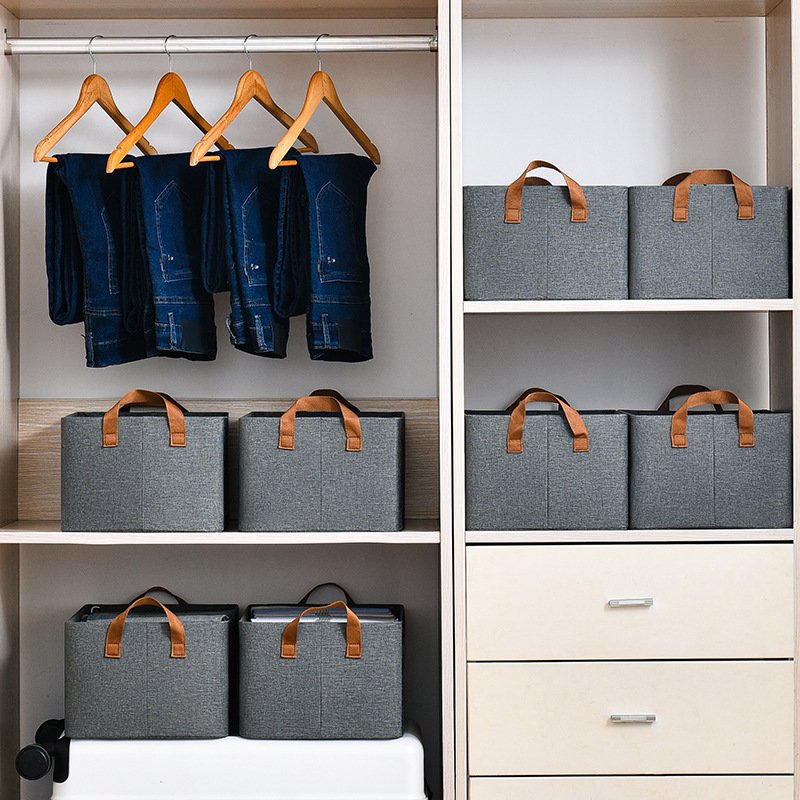 DS4093 Wardrobe Closet Storage Bins for Jeans Drawer Organizers for Clothing with Handle Foldable Drawer Clothes Organizers