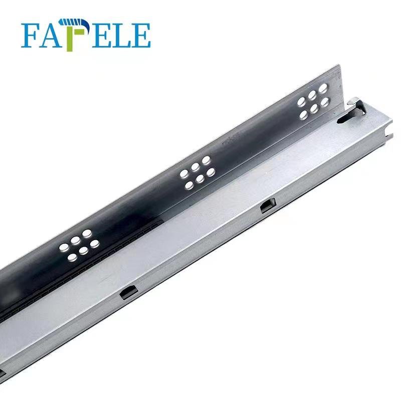 FFL 3 fold damper basket drawers channel push to open hidden telescopic rails soft close undermount concealed drawer slide