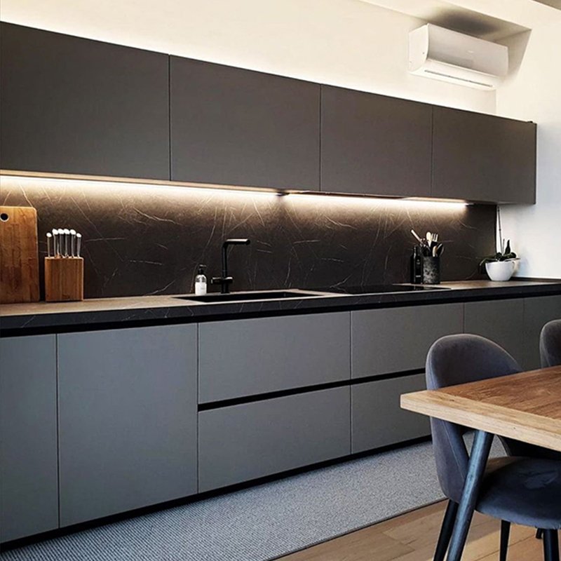 Modern Simple Design Lacquer Kitchen Cupboard Black Modular Shaker Kitchen Unit Cabinet Cabinet