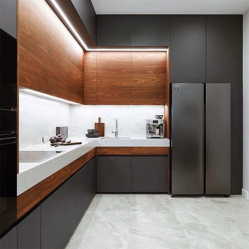 Modern Simple Design Lacquer Kitchen Cupboard Black Modular Shaker Kitchen Unit Cabinet Cabinet
