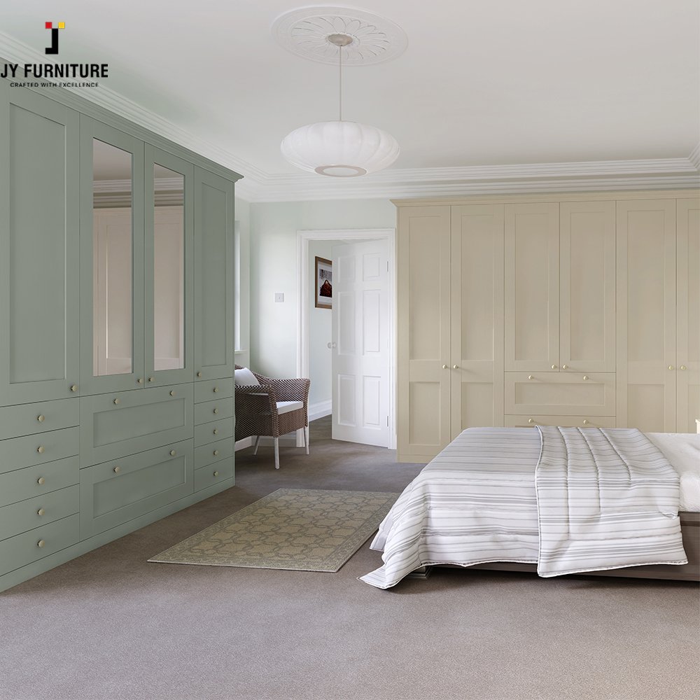 JY Hardwood simple modular walk in bedroom wardrobe with adjustable shelves for wholesales