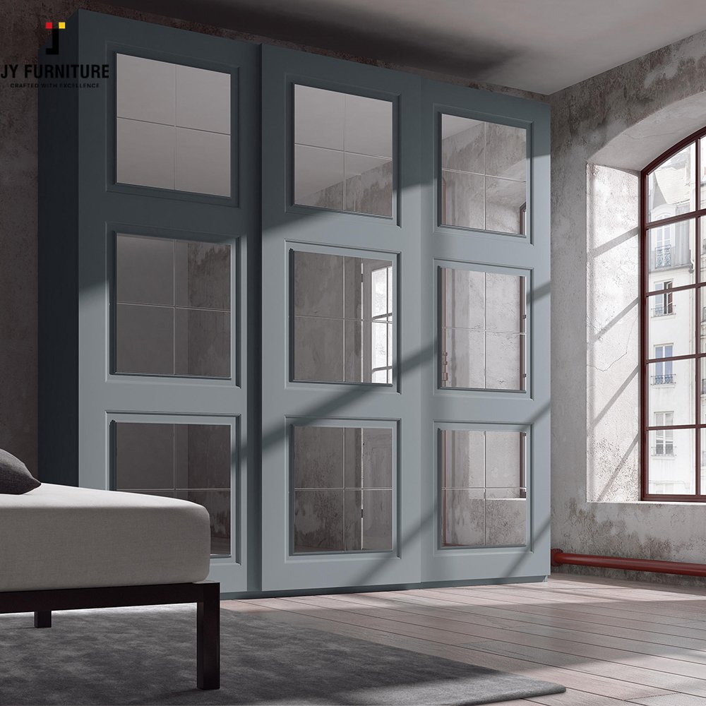 JY Hardwood simple modular walk in bedroom wardrobe with adjustable shelves for wholesales