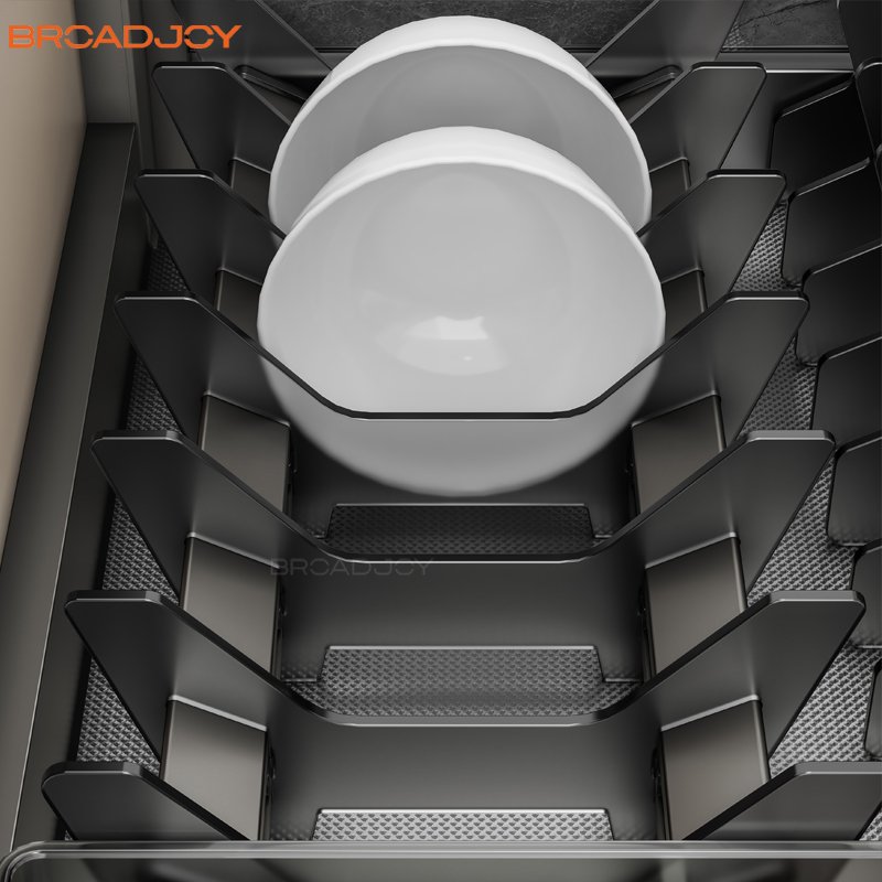 Kitchen Cabinet Drawer Basket Pull Out Soft Close Glass Dish Bowl Storage Pot Basket