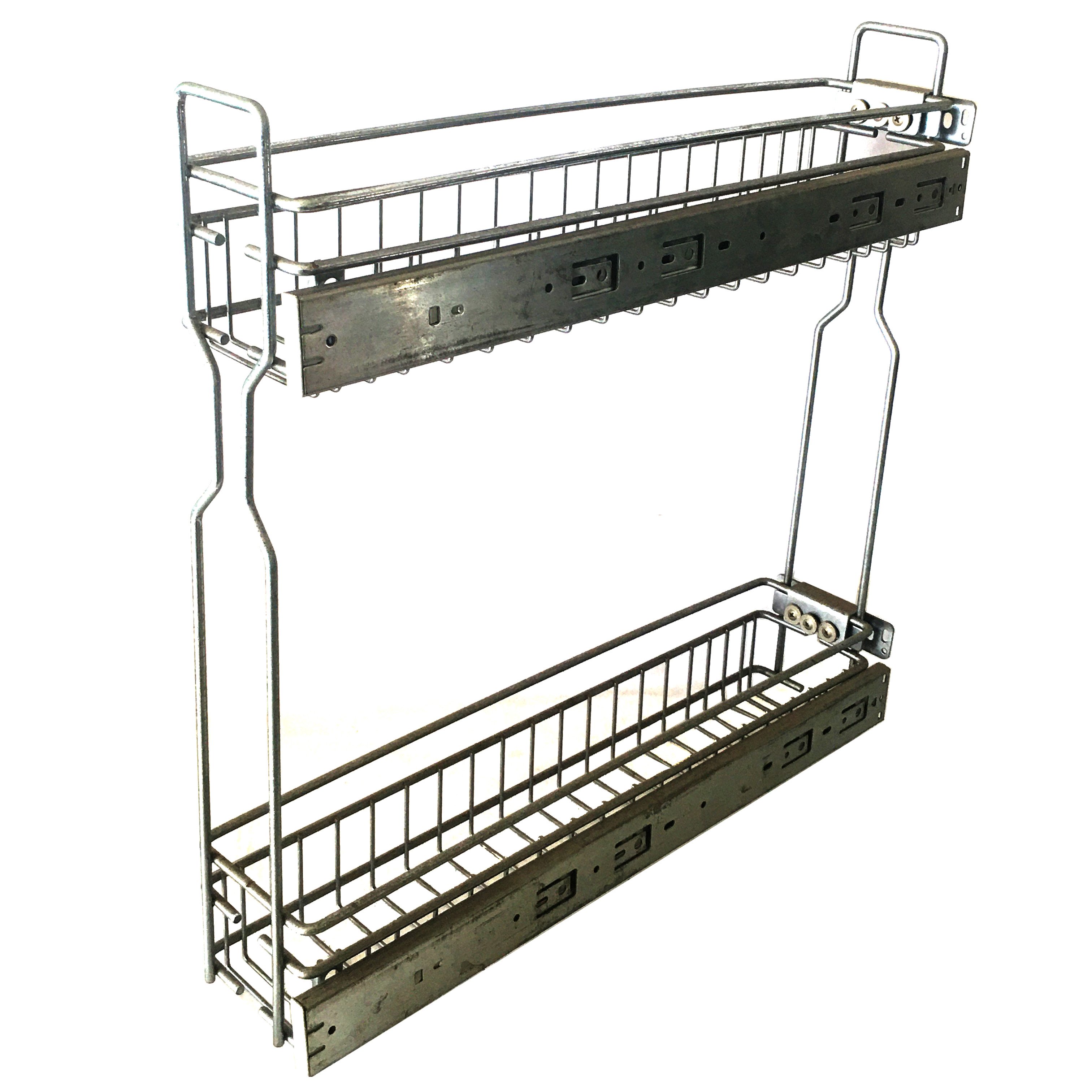 Multifunctional 2-Tier Kitchen Cabinet Organizer Non-Folding Pull-Out Sliding Drawer Spice Rack Wholesale Storage Holder Rack