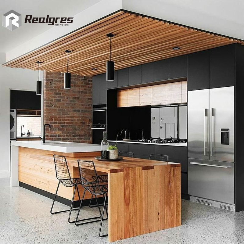 Contemporary Custom Particle Board Lacquer Kitchen Cabinet Residential Stainless Steel Metal Indoor Kitchen Cabinets For Hotel