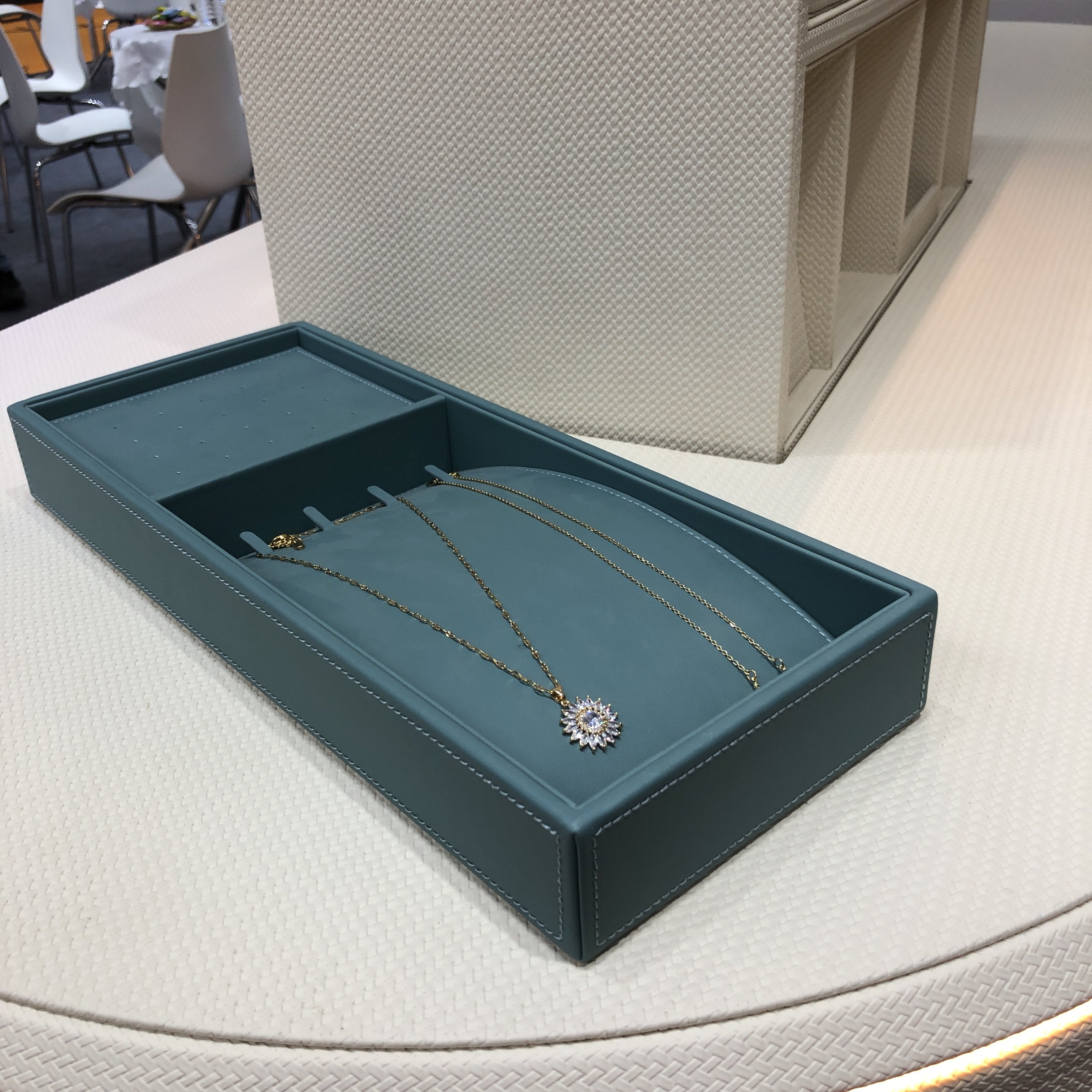 Fast delivery Luxury Customized Wardrobe Furniture Hardware Leather Jewelry Box