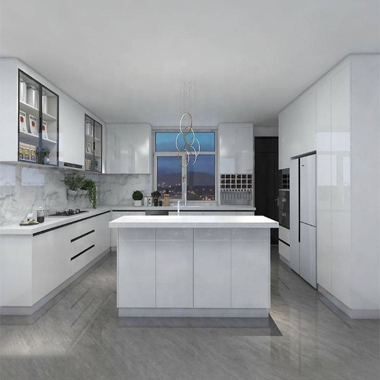 ethiopian imported furniture ready made high gloss fiberglass mini glass pink kitchen cabinet with sinks from china