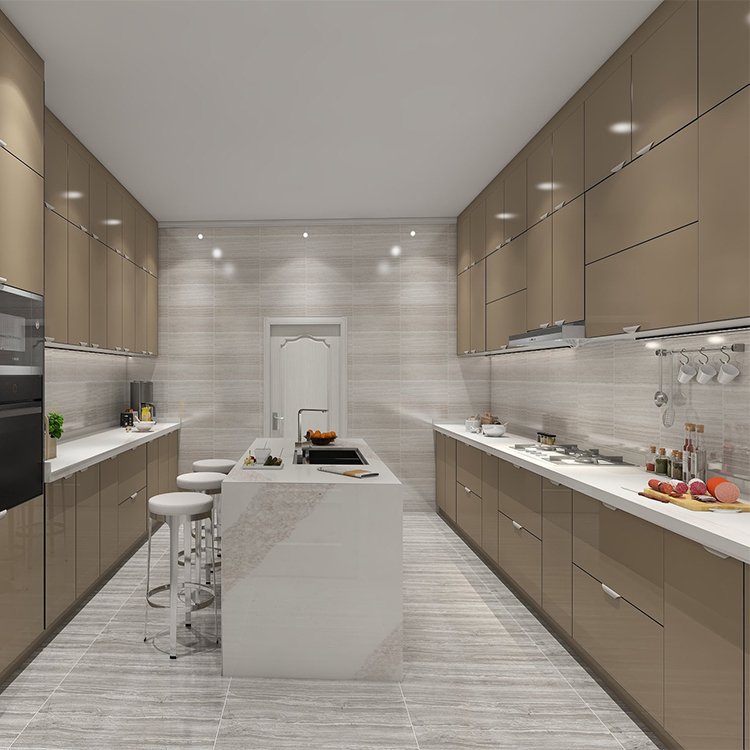 ethiopian imported furniture ready made high gloss fiberglass mini glass pink kitchen cabinet with sinks from china