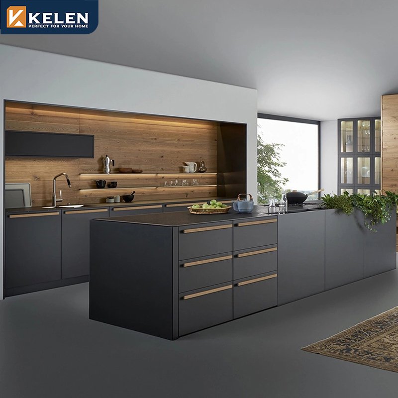 KELEN 2024 kitchen cabinet designs supplier modular modern wood wholesale furniture kitchen cabinet