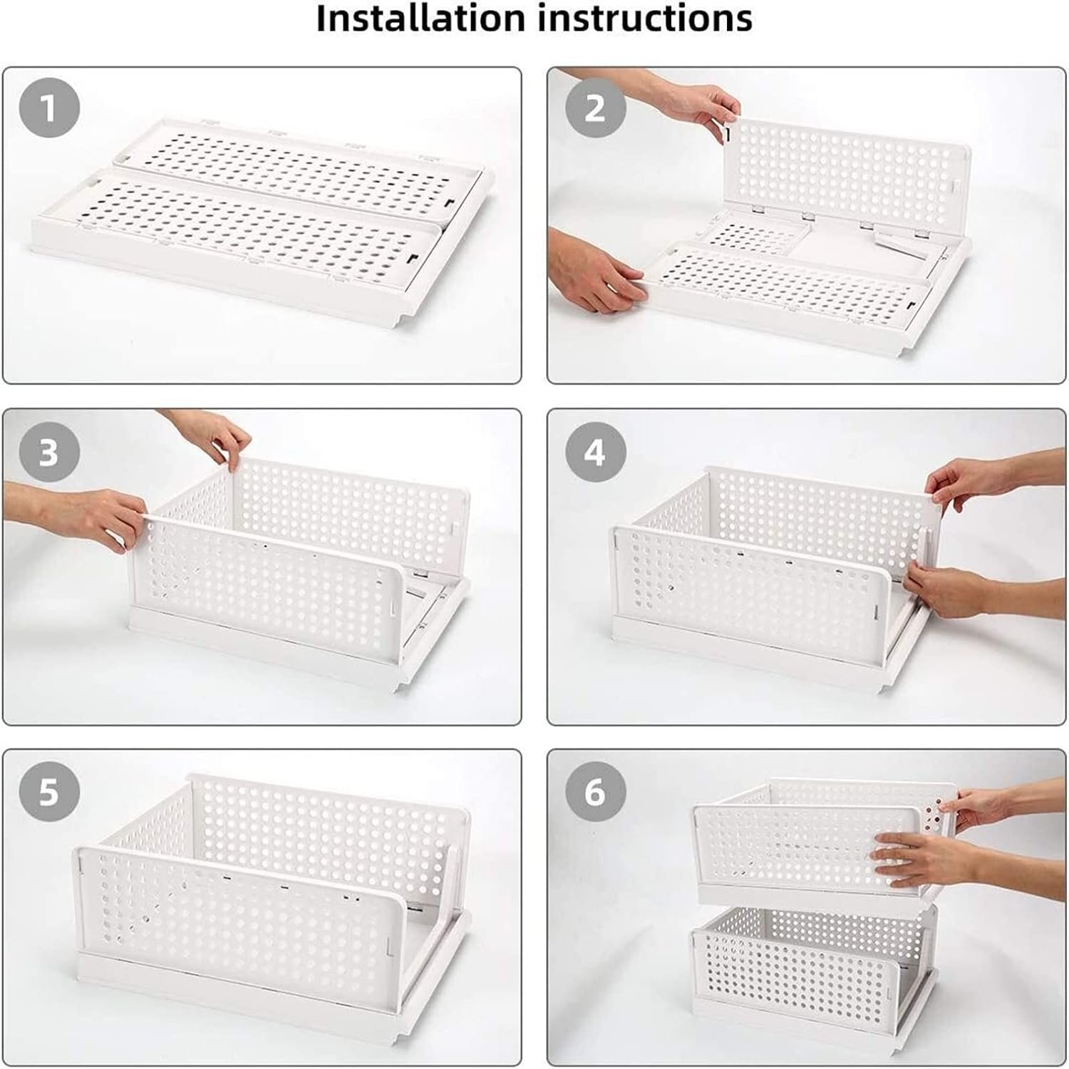 1pc 14CM stackable foldable folding wardrobe clothes closet organizer storage drawers dividers box plastic baskets bin cube