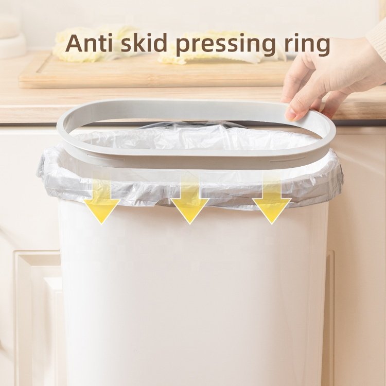 Folding Waste Bin Kitchen Cabinet Door Trash Bin Trash Can Wall Mounted Trashcan for Kitchen Toilet Waste Storage