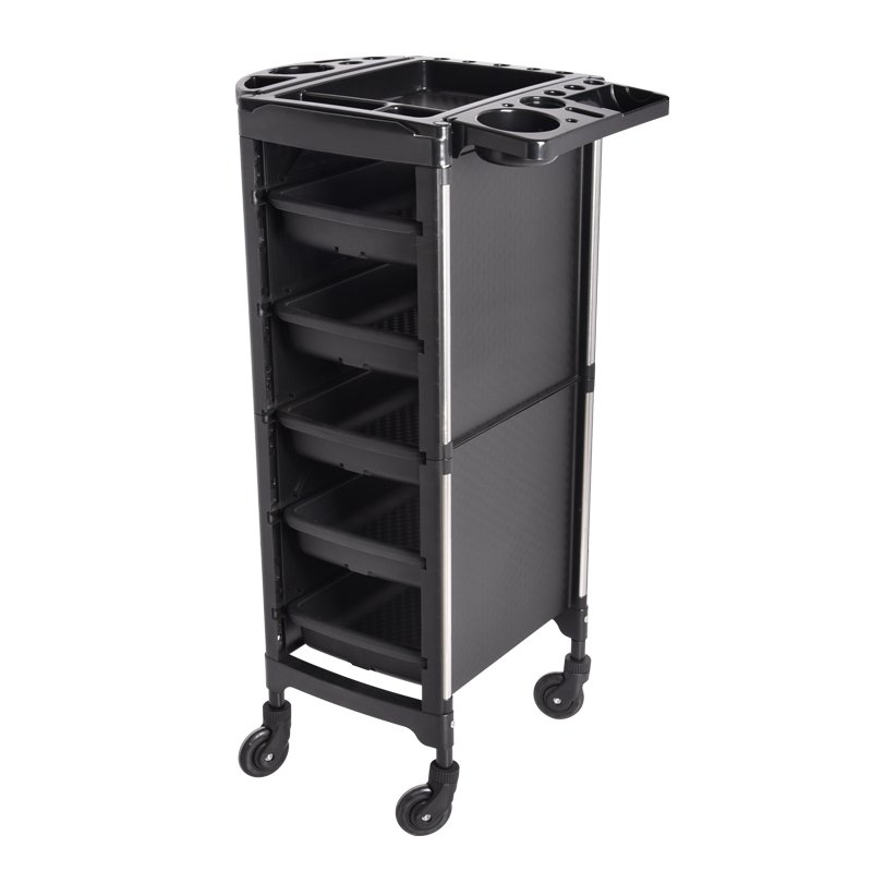 Plastic Salon Trolley Hairdressing Equipment and Beauty Salon Working Trolley with Laundry Basket Hairdressing Accessories