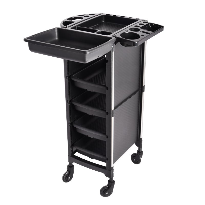 Plastic Salon Trolley Hairdressing Equipment and Beauty Salon Working Trolley with Laundry Basket Hairdressing Accessories