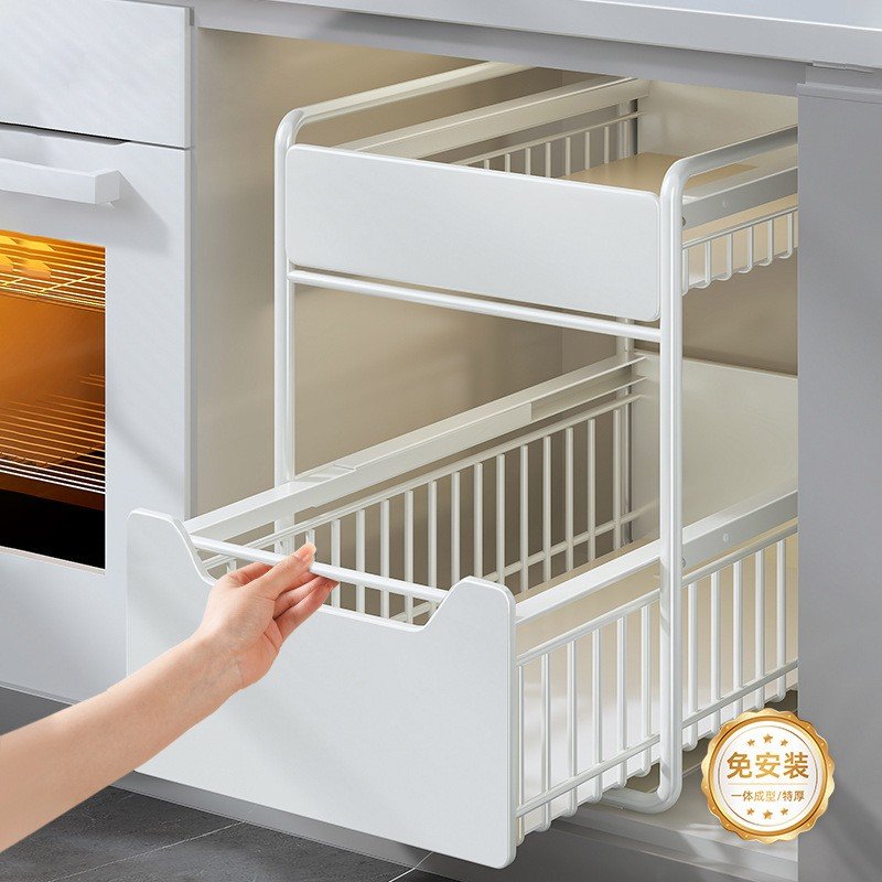 Lazy Bear High Quality Kitchen Living Room Nonperforated Sink Storage RackSliding Frame Drawer Style BedroomClothes Storage Rack