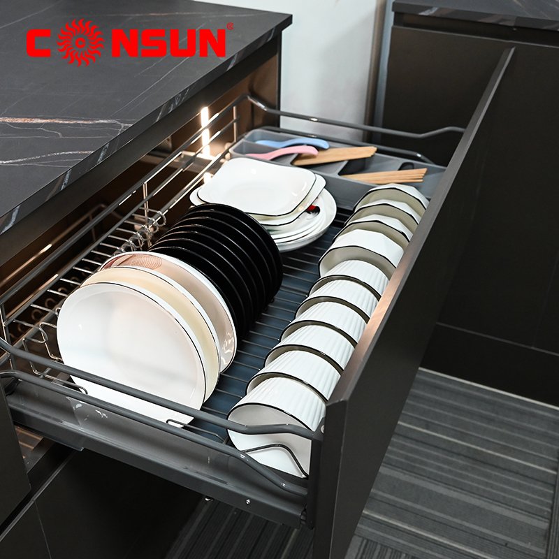 Kitchen Cabinet Accessories Pantry Unit Bowl Wire Baskets Pull Out Wire Drawer Basket