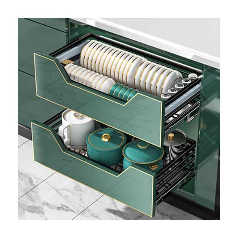 Hot Selling Product Sliding Metal Chrome Kitchen Storage Basket 2 Tier Pull Out Under Kitchen Pantry Storage Cabinet Organizer