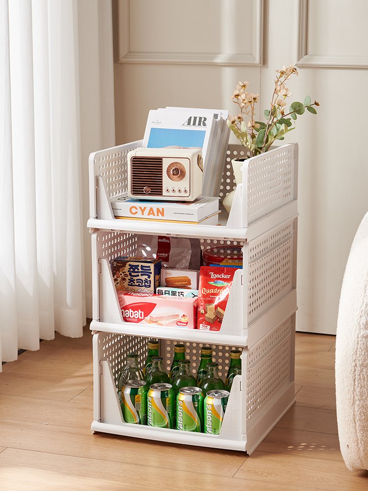 Home Furniture Multi-level Shelf Wardrobe Clothes Organizer Pull-out Drawer Collapsible Storage Basket Plastic Storage Drawer