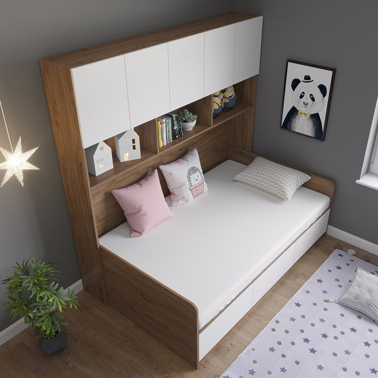 Simple style king queen size storage bed wardrobe bed with drawers