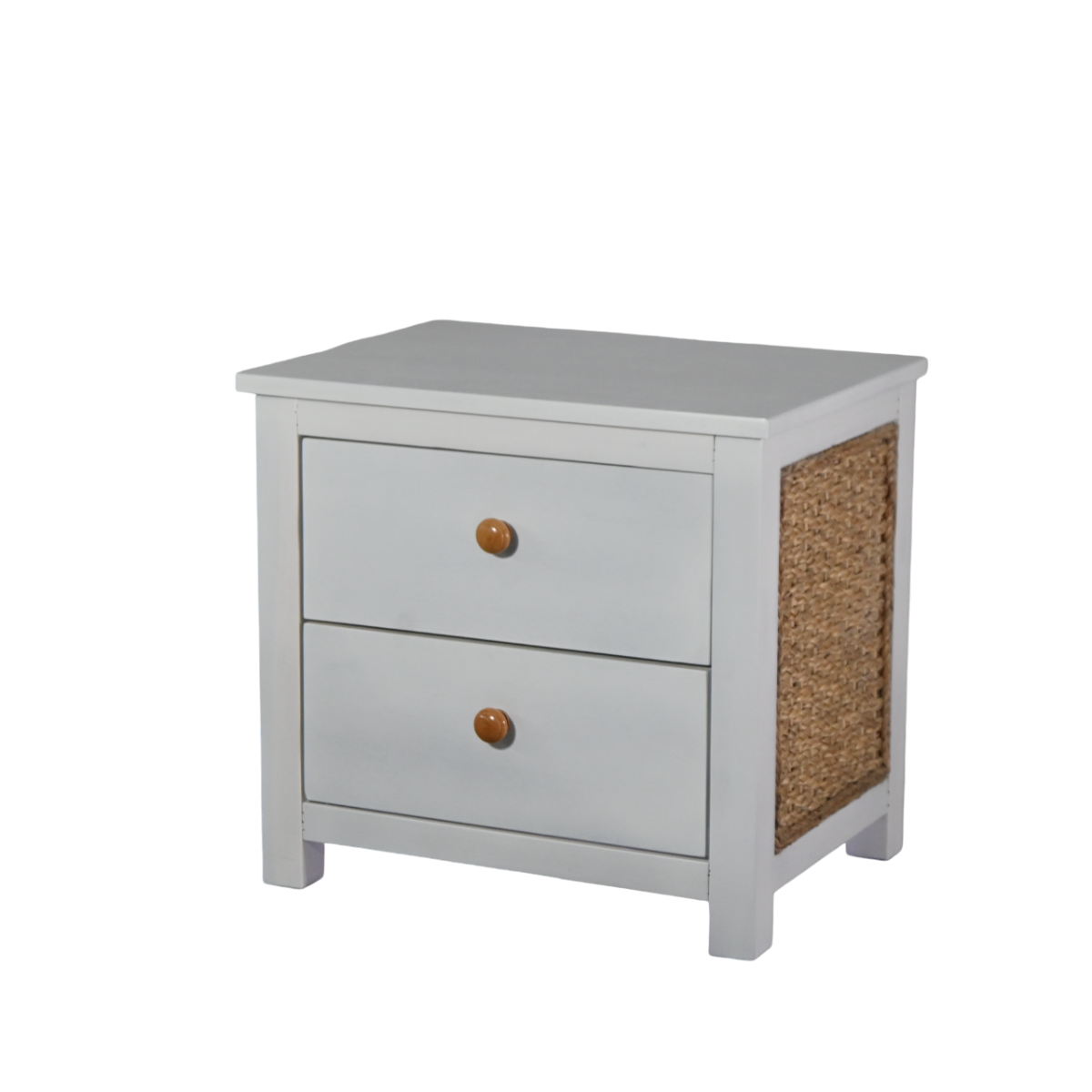 Multifunctional 4-Drawer Water Hyacinth Wicker Basket Foldable Design for Living Room Use-for Tools and Tableware