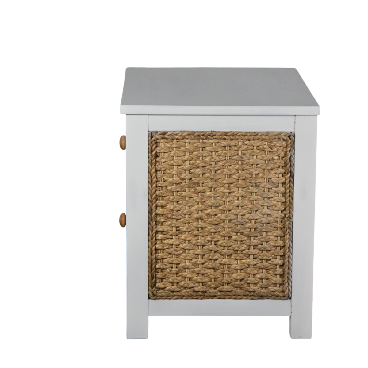 Multifunctional 4-Drawer Water Hyacinth Wicker Basket Foldable Design for Living Room Use-for Tools and Tableware