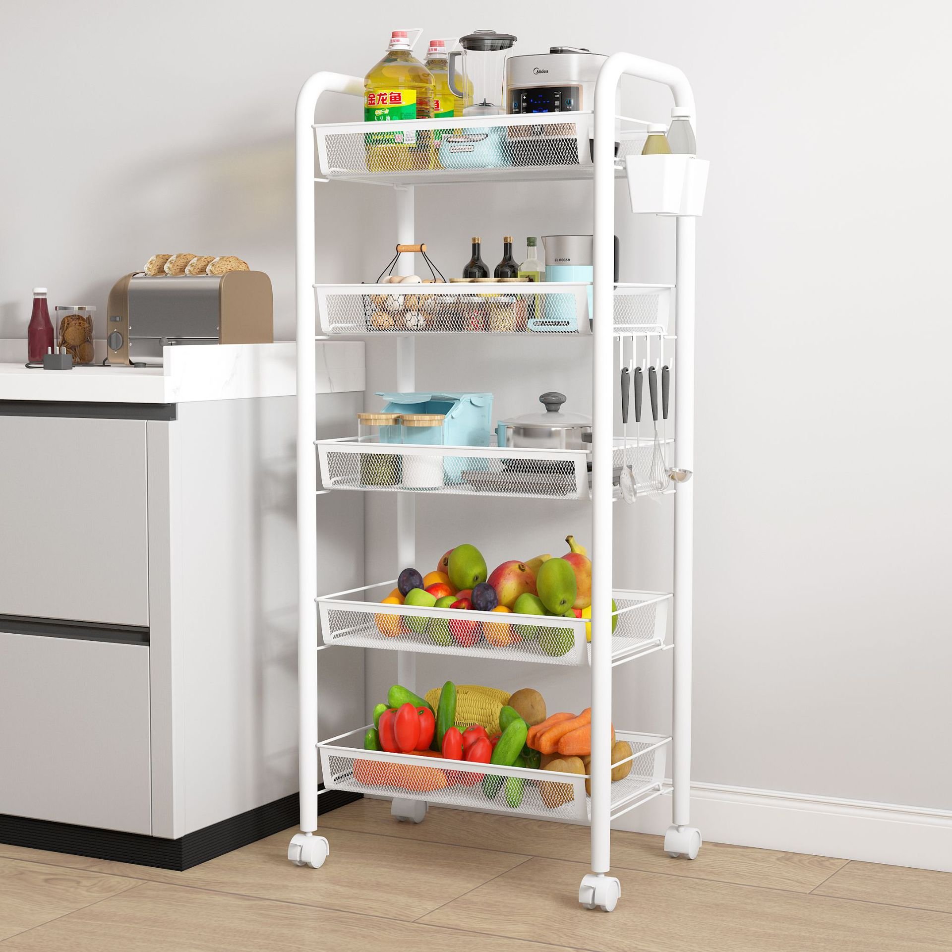 Source Factory Baby Storage Cart Multifunctional Use Rolling Storage Cart With Drawers