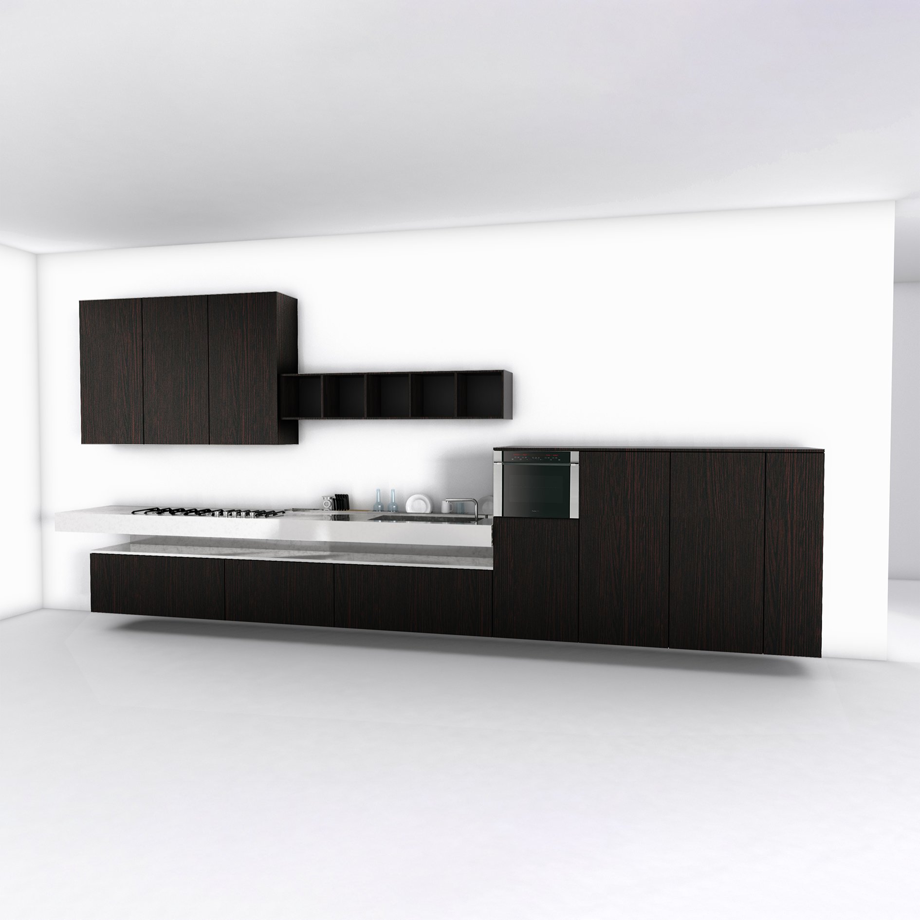 Total wood and Wenge Escooh Legnovivo Luxury kitchen set made in Italy top-grade natural materials customizable