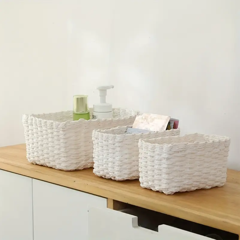 3pcs miscellaneous desktop storage baskets for organizing shelves cupboards drawers containers boxes