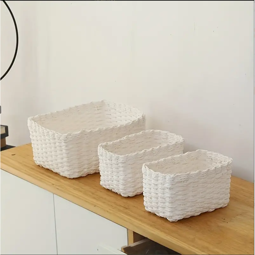 3pcs miscellaneous desktop storage baskets for organizing shelves cupboards drawers containers boxes