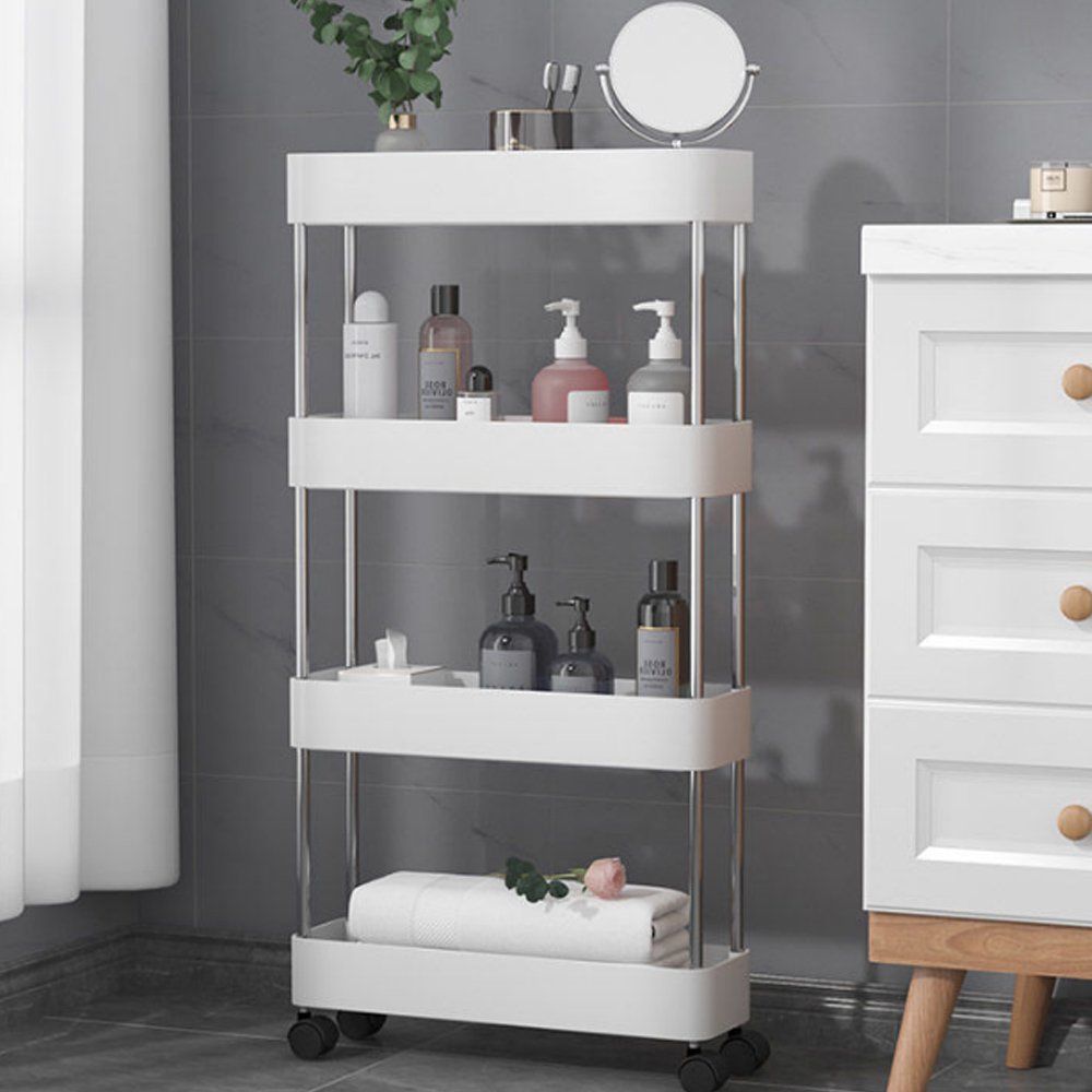 4 Tier Layer Metal Kitchen Serving Rolling Storage Organizer Rolling Storage Trolley Cart With Basket
