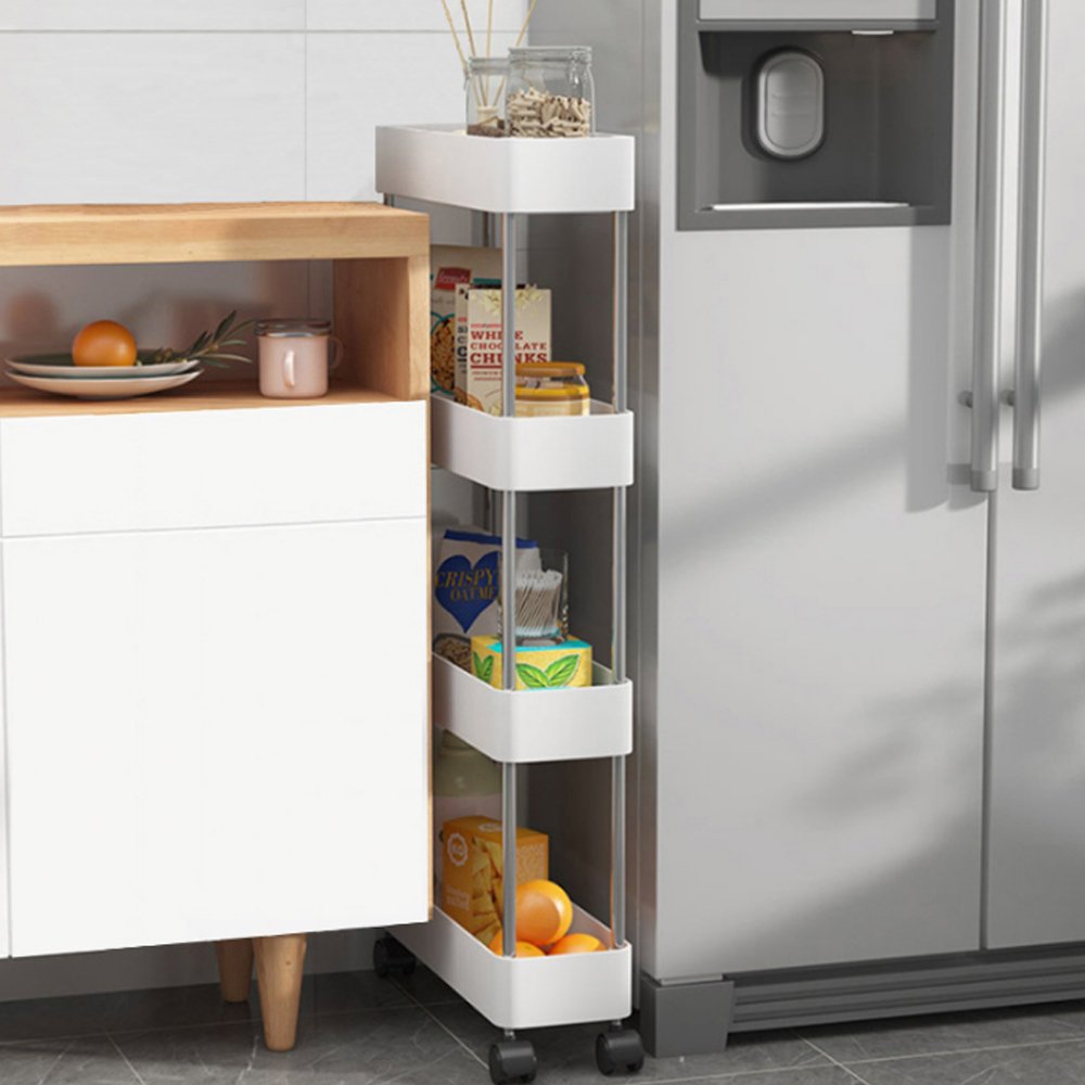 4 Tier Layer Metal Kitchen Serving Rolling Storage Organizer Rolling Storage Trolley Cart With Basket