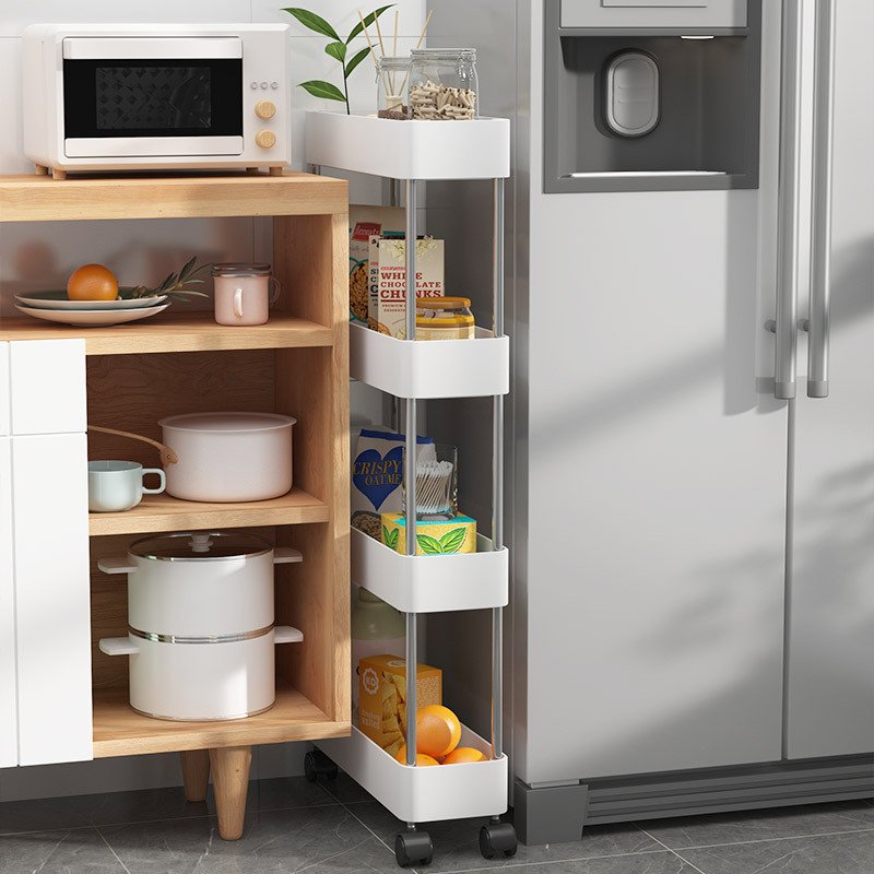 4 Tier Layer Metal Kitchen Serving Rolling Storage Organizer Rolling Storage Trolley Cart With Basket